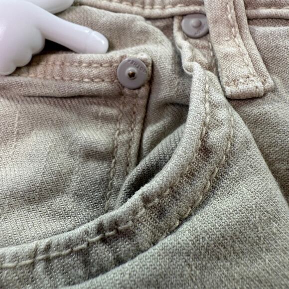 Mother The Insider Ankle Fray Jeans Chalk It Up Tan Crop Raw Hem Size 30 - Picture 15 of 16